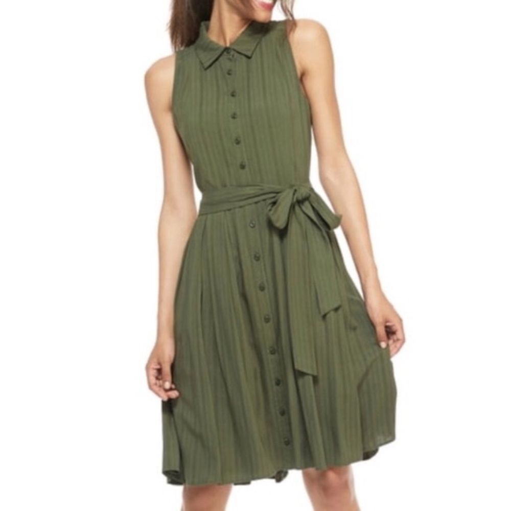 Gal Meets Glam Gwen Sleeveless Dress Olive Green